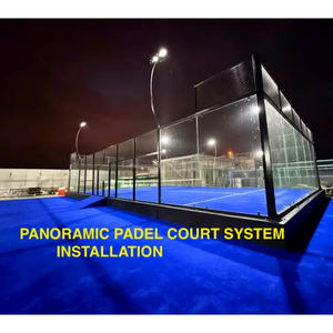 Pista de pádel panorámica personalizada con césped artificial de PE de 12 mm, apta para personas de todas las edades y niveles de habilidad. - Product Image 1