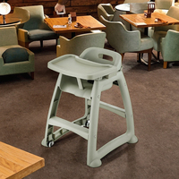Chaise haute bébé mobile en plastique avec ceinture et roulettes, multifonctionnelle, pour la restauration, vente en gros usine