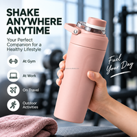 Bouteille shaker isotherme anti-fuite sans BPA 24oz en acier inoxydable 304 avec fenêtre de boisson en Tritan