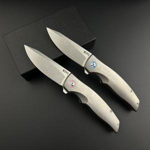 سكين جيب فاخر بشفرة من مسحوق فولاذ M390، أداة EDC راقية بمقبض تيتانيوم مصنع بتقنية CNC، مناسب للاستخدام القتالي والتخييم بنمط Bowie وللأعمال اليدوية DIY - Product Image 1