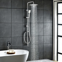 Ensemble de colonne de douche carrée en acier inoxydable abs chromé pour salle de bain
