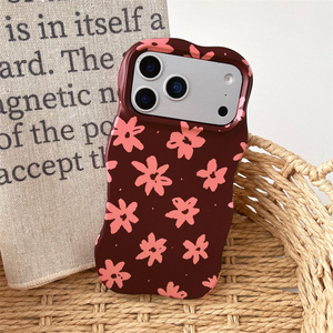 เคสโทรศัพท์มือถือ IMD 2 in 1 ลายดอกไม้ระลอกคลื่น สำหรับ iPhone 17 16 15 14 Pro Max  แบบพิมพ์ลายลูกฟูกพร้อมกรอบซับลิเมชั่น - Product Image 2