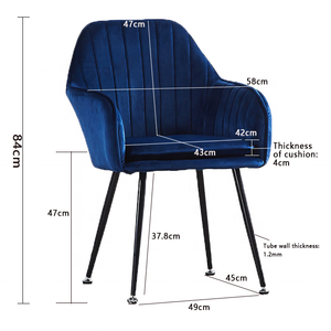 <span class=keywords><strong>Sillas</strong></span> de <span class=keywords><strong>Comedor</strong></span> Personalizadas de Lujo <span class=keywords><strong>Tapizadas</strong></span> <span class=keywords><strong>en</strong></span> Terciopelo de Colores con Patas Metálicas Doradas - Product Image 4