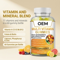 Gummies multivitaminés Vitamine A C D E B6 B12 Folate Biotine Calcium Phosphore Zinc 60 pièces Soutien immunitaire