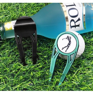 Plantilla para marcadores de pelotas de golf con diseño de monedas, bolsa resistente para fichas de prensa coloridas, diamantes de un solo lado, diseño de visera con diseño de monedas Diva, color azul, para EE. UU. - Product Image 2