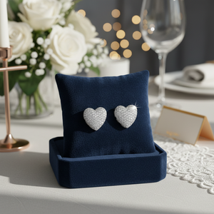 Orecchini alla moda cuore di rodio CZ oro ottone/rame/lega/gioielli per feste religiose zircone perla smeraldo a forma di numero - Product Image 5