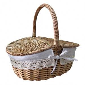 <span class=keywords><strong>Petit</strong></span> <span class=keywords><strong>panier</strong></span> à linge en jacinthe d'eau naturelle, plastique souple, 37L, paniers de rangement en osier, 4 pièces, 100% herbe marine avec <span class=keywords><strong>pompon</strong></span> - Product Image 2