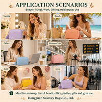 Pochette cosmétique matelassée en cuir PU, sac de maquillage personnalisé avec logo, organiseur de beauté de voyage, OEM ODM