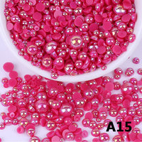 Perles plates en ABS style mode HBJC en gros, perles demi-rondes en plastique de 2 mm pour bricolage