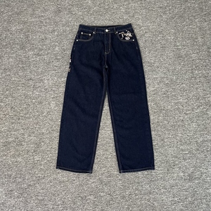 <span class=keywords><strong>Jeans</strong></span> DERSCHUTZE da <span class=keywords><strong>Uomo</strong></span> Ricamati con Fiori, Pantaloni Larghi in Denim Pesante con Grafiche Floreali, Stile High Street, all'Ingrosso - Product Image 2