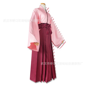 Disfraz de Cosplay de Sakura Saber Okita Souji de Fate Grand Order, Kimono Rosa, Traje de Anime - Product Image 5