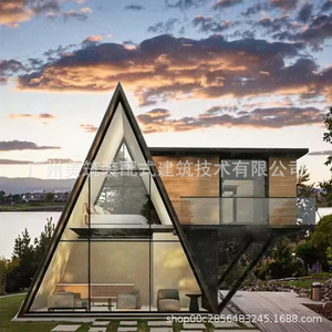 Casa Triangular Portátil de Madera, Moderna, Anticorrosiva, Ecológica, Fácil Instalación para Alojamiento en Hoteles - Product Image 1