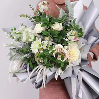 Papier d'emballage floral Ouya double face en feuille d'or couleur unie pour bouquets de fleurs