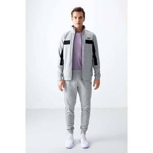 Conjunto Deportivo para Hombre con Bordado, Corte Estándar, Superficie Texturizada Gris Melange - 85248 - Gb melange/gb melange - Product Image 1