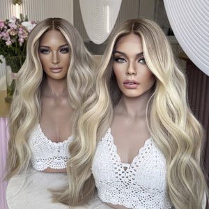 Nouvelles Tendances Perruques Lace Front 13X4 13X6 Couleur Balayage Platine Mèches Piano 100% Cheveux Européens Perruque en Dentelle pour Femmes Blanches - Product Image 4
