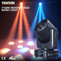 YANXIN Mini 7*60W abeille oeil LED lumière principale mobile RGBW Zoom faisceau de lavage DMX512 contrôle du son Disco DJ équipement d'éclairage de scène