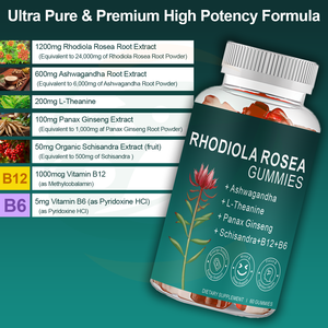 OEMプライベートラベル成人用サプリメント紅景天エキスグミ　気分・ストレス回復・エネルギー増強・効果的な美容製品 - Product Image 2