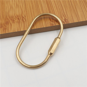 Bền Brass vít khóa Keychain vòng chìa khóa kim loại vàng Carabiner khóa móc nối Fastener DIY đồ trang sức vòng chìa khóa - Product Image 2