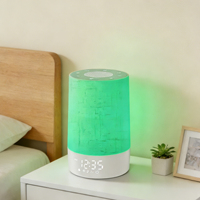 Nueva Máquina de Sonido Blanco con Sonidos de la Naturaleza, Reloj Despertador y Función de Snooze, Luz de Ayuda para Dormir con Simulación de Amanecer y Atardecer, Reloj de Mesa