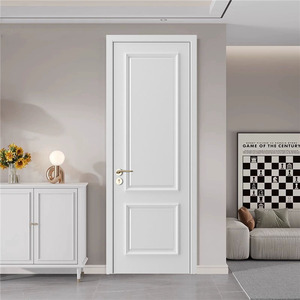 Porte francesi in legno massello personalizzate per interni moderni per ingresso principale anteriore stile Porte residenziali per camera da letto e Hotel - Product Image 2