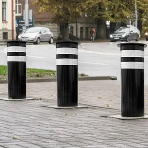 Werksrückziehbare hydraulische Bollen Post-App automatische steigende Einfahrt schwarze Außenparkauslage