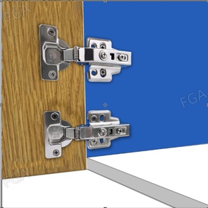 8mm Soft Close Modern Stainless Steel Shallow Cup Hinges for Bedroom Dining Living Room & <b>Kitchen</b> Furniture - Product Image 5