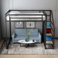 Lit superposé en métal pour adultes, lit mezzanine, utilisation à l'école, à la maison, à l'hôtel, en auberge, lit superposé, chambre à coucher, carton, moderne, simple, queen, king, dortoir, étudiant adulte
