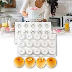 Moule à gâteau en silicone personnalisé en usine, 15 cavités, antiadhésif, demi-sphères, pour gâteau au chocolat - Product Image 6
