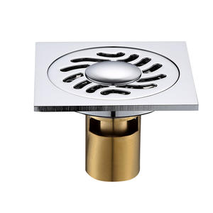 Desagüe de suelo cuadrado de latón de 84,5 mm de doble propósito con conexión roscada para baño, cocina, balcón - Product Image 2