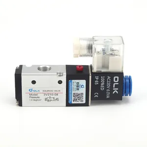 DC24V voltaj 3V210-06 3V210-08 3 yollu 2 pozisyon Pilot Solenoid vana 3V hava 3/2 vana AC220V DC12V