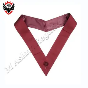 Masonic Royal Order Of Scotland Sash | Plain Burgundy Collaret ที่กำหนดเอง Rank Jewel