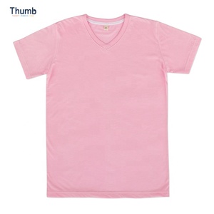 Nouvelle mode de fabricants de vêtements de haute qualité T-shirt à col en V extensible pour hommes 100% polyester fabriqué en Thaïlande - Product Image 5