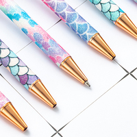 Pulpen Logam Ivy Bling Glitter Wrap Ballpoint Retractable Warna-Warni Tinta Hitam/Biru, Hadiah Unik untuk Pernikahan, Kantor/Sekolah