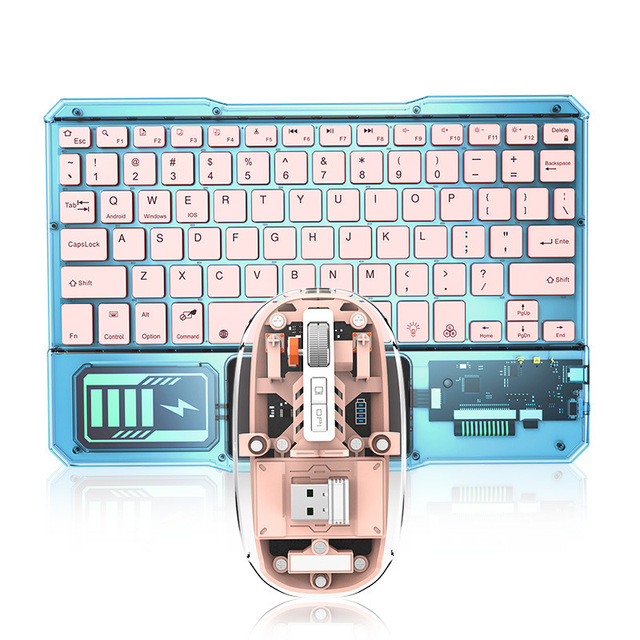 Wireless Mechanical Mouse Set Backlit Keyboard Ultra Thin Design 800-2400 DPI USB Connected Stock Available for Gaming Android