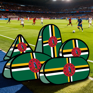 Bannière ovale pop-up Dominica en tissu tricoté warp-knit pour la promotion publicitaire en extérieur, tente extérieure - Product Image 4