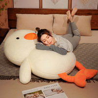 Internet rouge grand canard blanc velours jouet Super doux en peluche lit oreiller mignon câlin canard poupée pour petite amie lavé soulagement du Stress maille