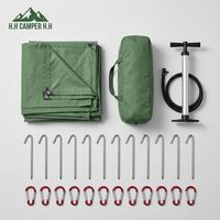 Tente de camping gonflable avec cheminée, abri cabane à ossature pneumatique 4 saisons pour 6 à 8 personnes, hiver, extérieur