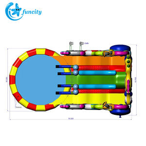 Tobogán acuático inflable para adultos, divertido parque acuático al aire libre con piscina grande - Product Image 2