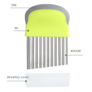 Wholesale Hanview Kitchen Gadget Stainless Steel Potato Slicer Vegetable Tool <b>Crinkle</b> <b>Cutter</b> for Cucumber Carrot - Product Image 2