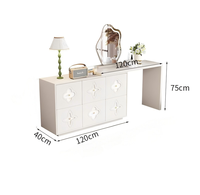 Coiffeuse en bois massif de chambre à coucher design moderne miroir éclairé armoire de rangement à coque intégrée table de maquillage seau noir