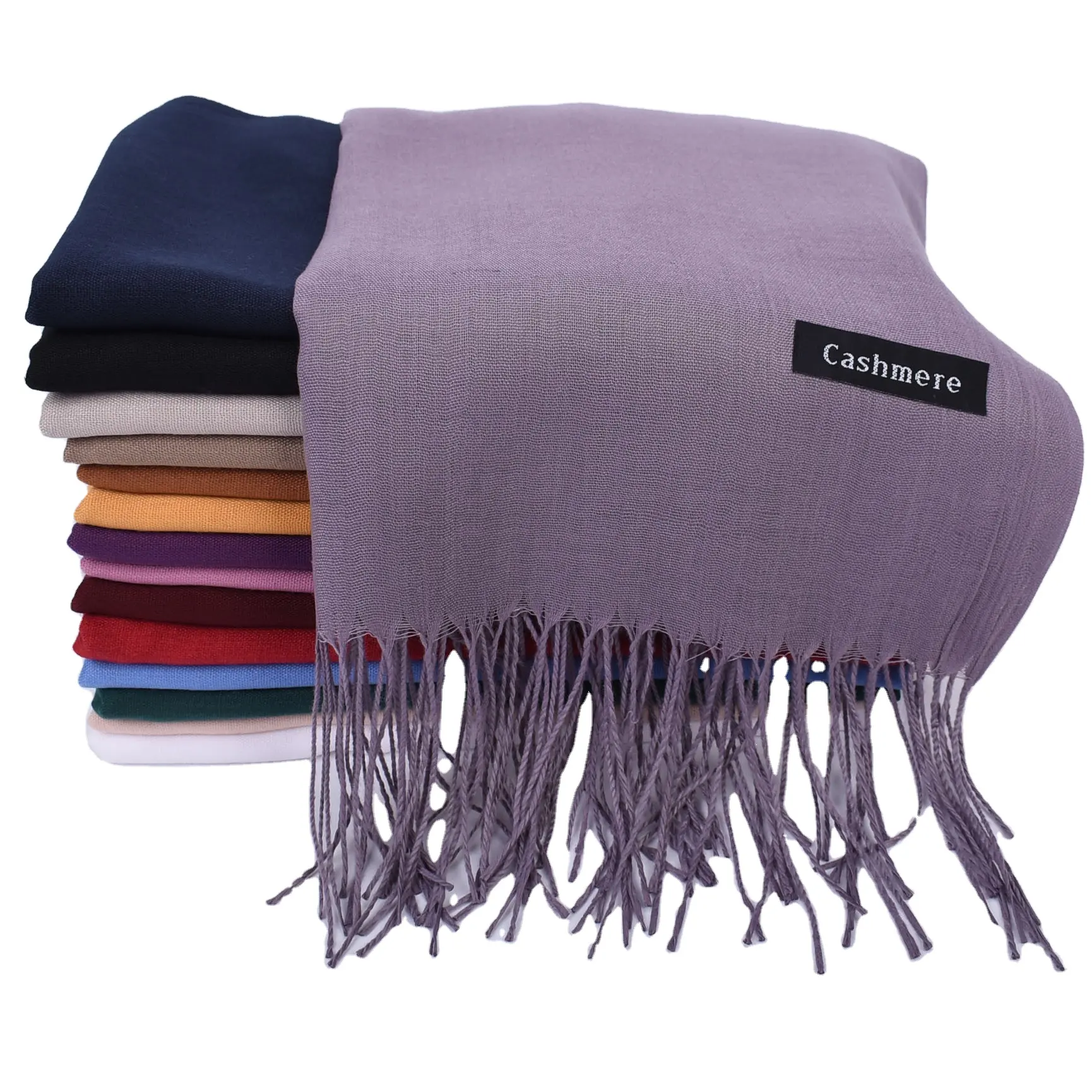 2022 autumn winter new pure color imitated cashmere scarf wholesale men's and women's 120g monochrome Scarf knitted Shawl