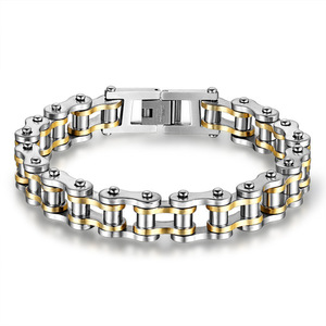 New stainless Steel IP Plated Bike Chain Chunky Bracelet For Men