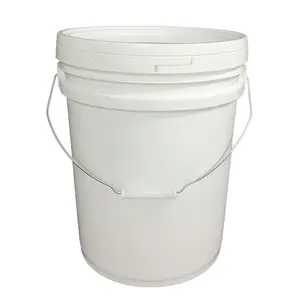 Factory Custom Clear White Food Grade PP 5 Gallon 20L Plastic Bucket Pail With Lid And Handle