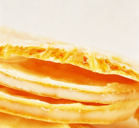 Tranches d'orange croustillantes enrobées de FD, collation de fruits en couches, saveur naturelle d'agrumes, prêtes à consommer pour la décoration de desserts, vente en gros en vrac