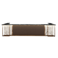 Ensemble de meubles de restaurant, table de réception en marbre de luxe personnalisée moderne et populaire, comptoirs de caisse en marbre