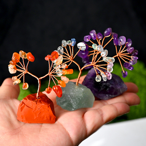Wholesale Healing Natural Crystal Money <b>Tree</b> Loose Gemstones Raw Stone Base Crystal Christmas <b>Tree</b> for Home Decor - Product Image 2