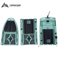 Kayak de pêche à double raccordement avec double compartiment pour poissons vivants, en PEHD, capacité de 450 kg pour 2 pagaieurs