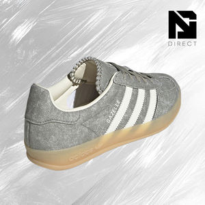 Adidas Gazelle Indoor Silver Pebble off <b>White</b> Canvas Trending Designer <b>Shoes</b> Fashion <b>Men</b> <b>Casual</b> Walking Style Lace-Up Sneaker - Product Image 3