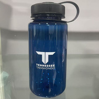 Bouteille d'eau en plastique PS de 600 ml avec poignée, design à large ouverture pour les sports de plein air et la salle de sport, bouteilles d'eau à large ouverture