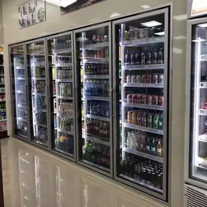 Cửa kính hiển thị đi bộ trong mát đi bộ trong tủ đông cho bia